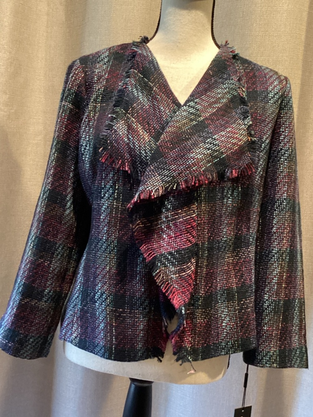Karl Lagerfeld Multicolor Tweed Jacket, NWT, size large.